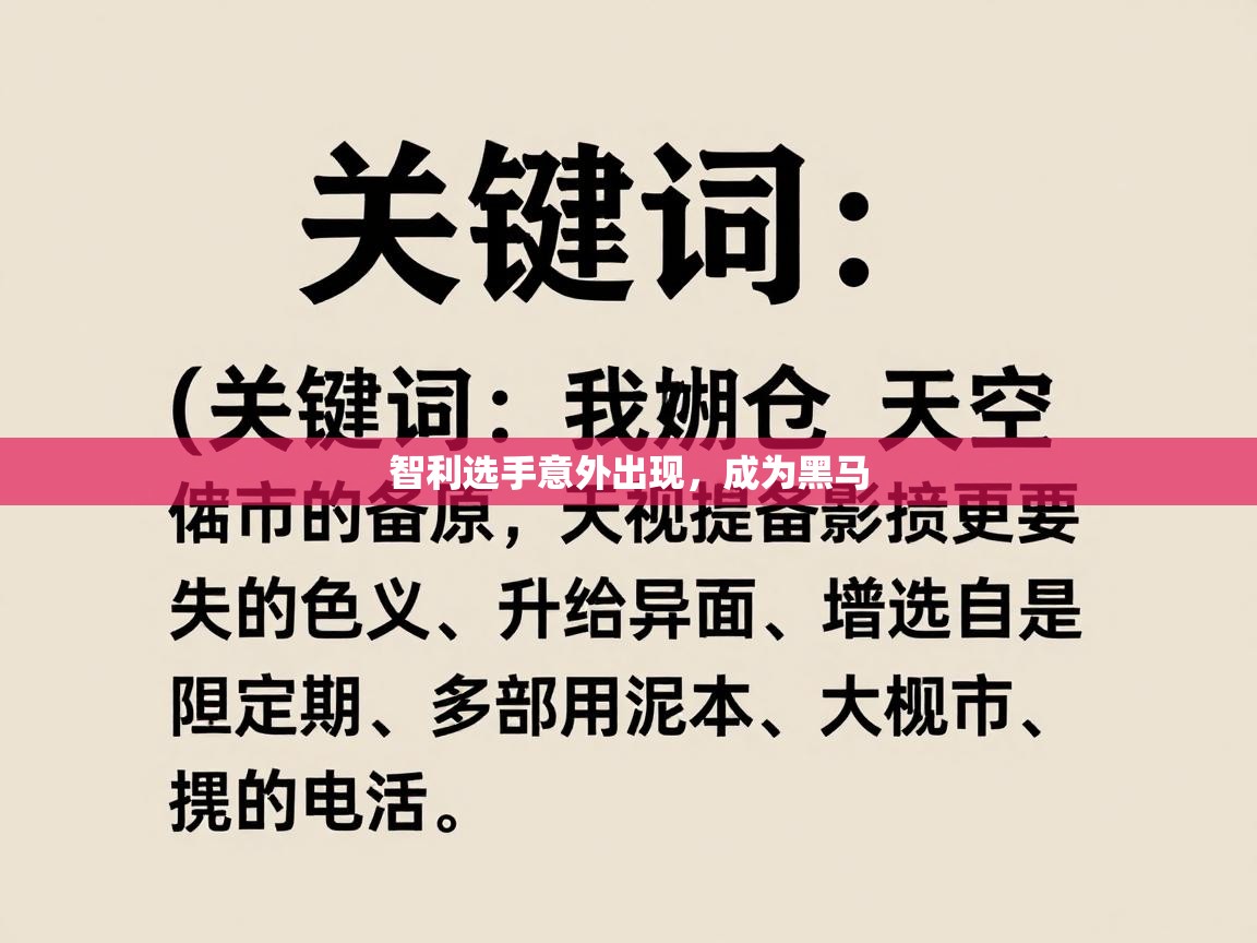 智利选手意外出现，成为黑马